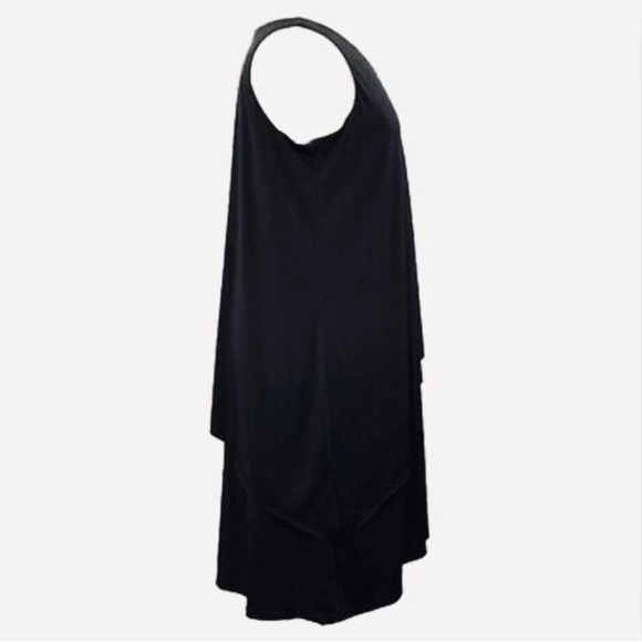 New Susan Graver Regular Liquid Knit Sleeveless Tiered Asymmetrical Hem Dress - Picture 9 of 16